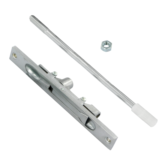 AXIM FB6401 Series Flush Bolt 20mm Wide Flat Face Silver Anodised 230mm - Click Image to Close
