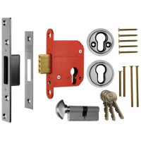 ERA 333 Fortress BS Euro Key & Turn Deadlock With Cylinder 76mm SC Boxed