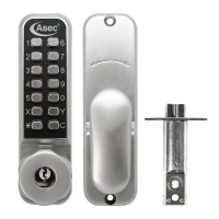 ASEC AS3300 Series Easy Code Change Digital Lock With Key Override Optional Holdback & 60mm Latch AS3303 60mm Latch Satin Chrome