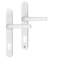ASEC Lever/Lever UPVC Furniture To Suit Roto - 230mm Backplate White