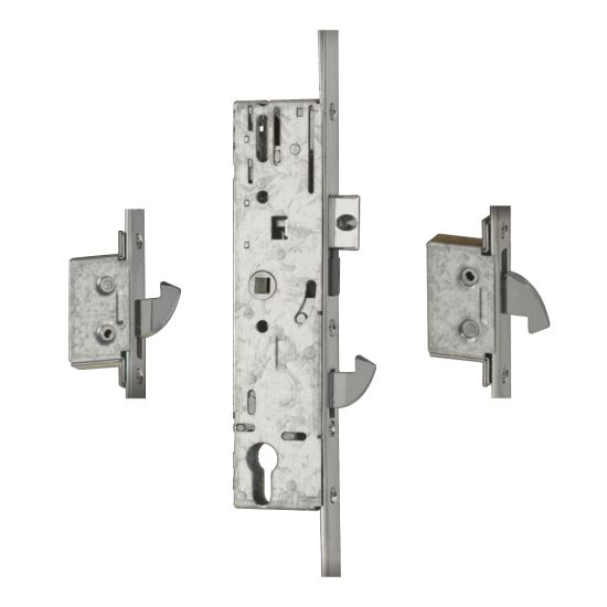 YALE YS170 Lever Operated Latch & Hookbolt Split Spindle 20mm Radius To Suit IG Doors - 2 Hook 45/92 To Suit IG Doors (YS170-3H45IGILH) - Click Image to Close