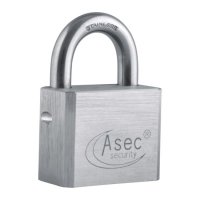 ASEC Open Shackle Padlock with Removable Cylinder Open Shackle