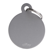 SILCA My Family Round Disc ID Tag With Split Ring Large Grey