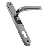 ASEC 85 Lever/Lever UPVC Furniture - 242mm Backplate Silver
