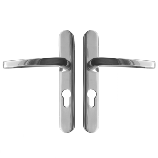 ASEC Vital Lever Long Backplate 211mm Polished Silver 211mm Centres - Click Image to Close