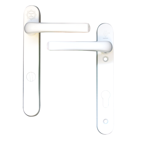 ASEC Kite Secure PAS24 2 Star 220mm Lever/Lever Door Furniture White - Visi - Click Image to Close