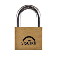 SQUIRE Lion Brass Open Shackle Padlock with Stainless Steel Shackle 50mm