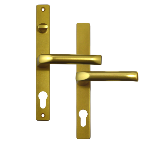 HOPPE UPVC Lever Door Furniture To Suit Fullex c/w Snib 68mm Centres Gold - Click Image to Close