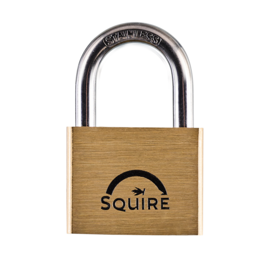 SQUIRE Lion Brass Open Shackle Padlock with Stainless Steel Shackle 50mm - Click Image to Close