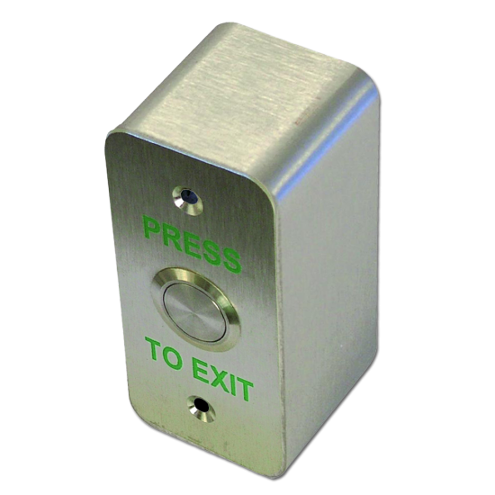ASEC Press To Exit Narrow Style Surface Button Stainless Steel `Press To Exit` - Click Image to Close