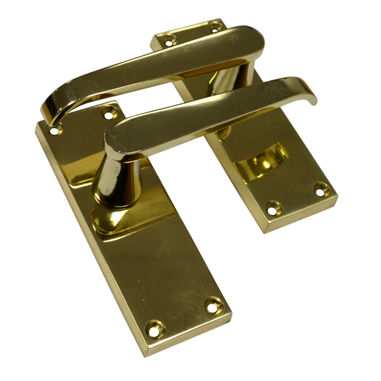 ASEC Vital Victorian Plate Mounted Straight Lever Furniture 100mm PB Latch - Click Image to Close