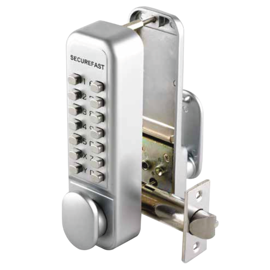 SECUREFAST SBL320 Easy Change Digital Lock with Tubular Latch & Holdback SBL320 SC 60mm BS - Click Image to Close