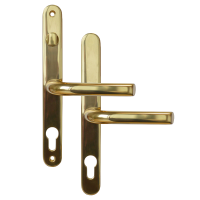 ASEC 68mm Lever UPVC Door Furniture With Snib Polished Gold