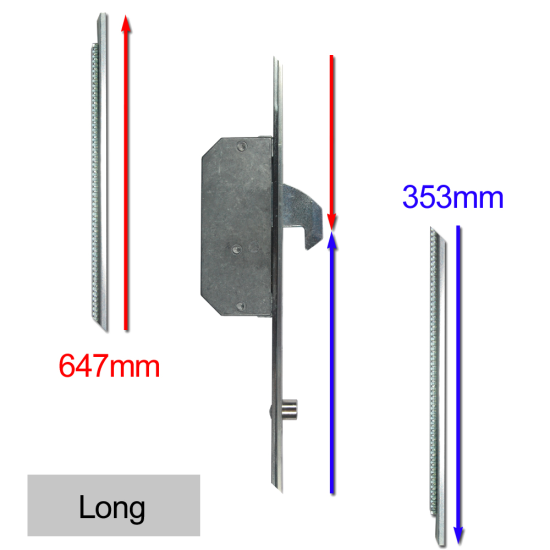 ASEC Modular Repair Lock Locking Point Extensions (UPVC Door) - 2 Hook & 2 Roller Long - Click Image to Close