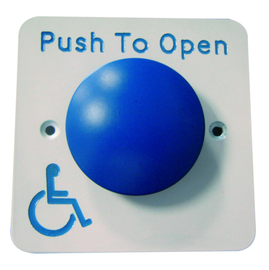 ASEC Push To Open Blue Dome DDA Exit Button `Push To Open` - Click Image to Close