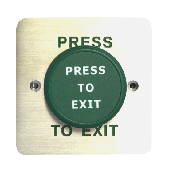 ASEC Large Green Press To Exit Dome Button `Press To Exit` - Click Image to Close