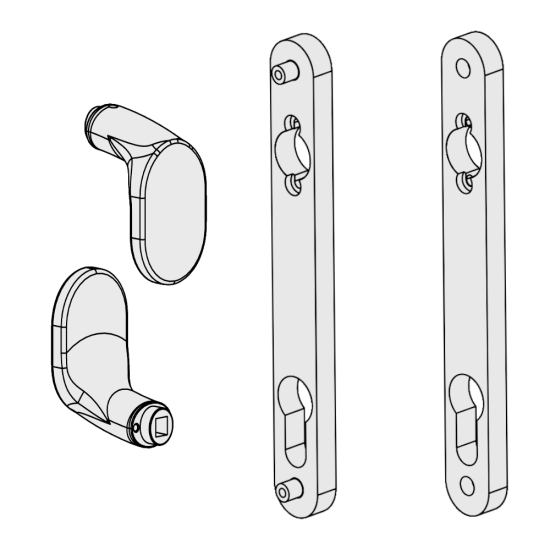 LOCINOX 3006PAD Gate Handle Set With Fixed And/Or Rotating Function Black - Click Image to Close