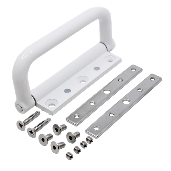 DEBAR Pull Hinge To Suit Visofold 1000 White - Open In - Click Image to Close