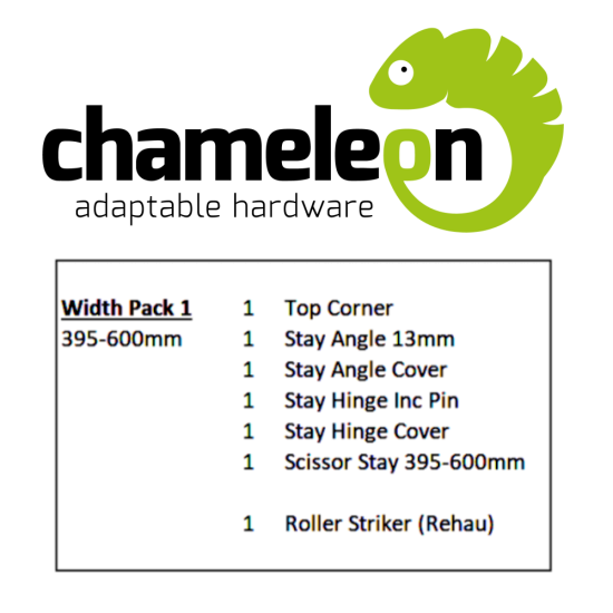 CHAMELEON 13mm Axis Tilt Before Turn Face Fit Width Pack 395mm-600mm (Width Pack 1) - Click Image to Close