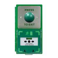 ICS Dual Unit MCP110 Call Point With Green Dome Exit Button Vertical DBB-H-04-110-V