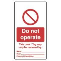 ASEC Double Sided Lockout Tagout Tags `Do Not Operate` Pack of 10