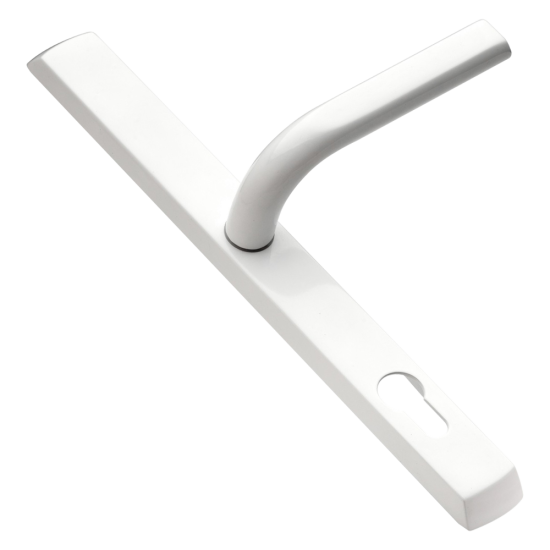 LOXTA 92 Lever/Lever UPVC Furniture - 278mm Backplate White - Click Image to Close