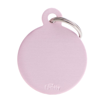 SILCA My Family Round Disc ID Tag With Split Ring Large Pink