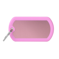 SILCA My Family Military Luggage ID Tag With Split Ring & Rubber Edging Pink