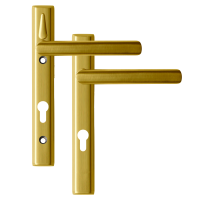 LOXTA Stealth Double Locking Lever Handle (Euro External) - 122mm 92PZ Polished Gold
