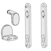 LOCINOX 3006HOLD-PAD Gate Handle Set With Fixed And Rotating Action Black