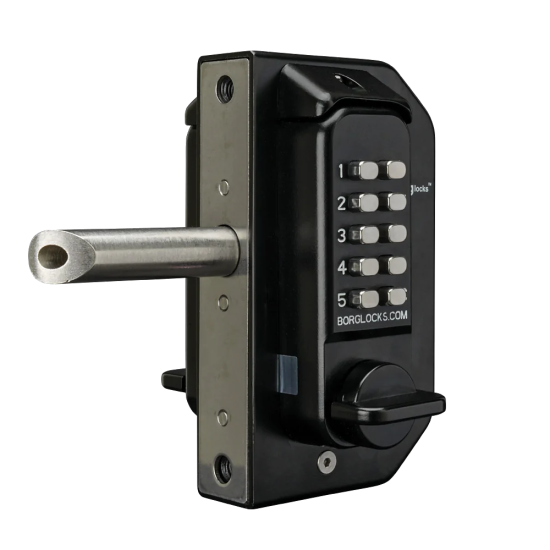 BORG LOCKS BL3030 MG Pro ECP Easicode Mini Gate Lock Knob Operated Double Sided Keypad Black - Click Image to Close