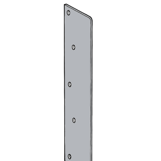 KICKSTOP AT4 Full Length Anti-Thrust Plate AT4 No Keyway Satin Silver - Click Image to Close