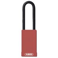 ABUS 74HB Series Long Shackle Lock Out Tag Out Coloured Aluminium Padlock Red