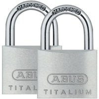 ABUS Titalium 64TI Series Open Shackle Padlock 20mm KA Twin Pack 64TI/20C Visi