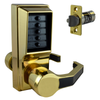 DORMAKABA Simplex L1000 Series L1041B Digital Lock Lever Operated With Key Override & Passage Set PB RH No Cylinder LR1041B-03