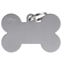 SILCA My Family Bone Shape ID Tag With Split Ring Extra Large Grey