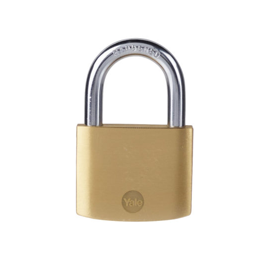 YALE Y110B Brass Open Shackle Padlock 50mm Single Keyed To Differ - Click Image to Close