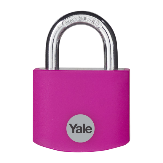 YALE YE3B Aluminium Open Shackle Padlock Pink - Click Image to Close