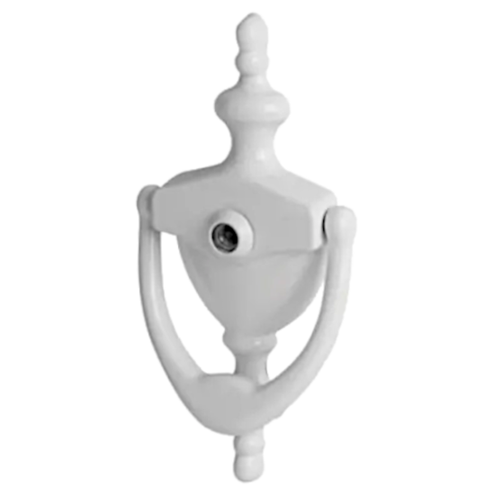 HOPPE Suited Traditional Knocker With 120 Degree Viewer AR727K White 87143435 - Click Image to Close