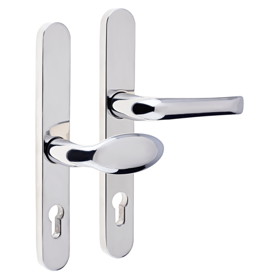 MILA Supa 92/62mm Lever/Pad - 240mm Backplate Polished Stainless Steel - Click Image to Close