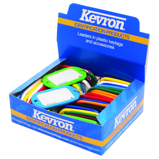 KEVRON ID10 Jumbo Key Tags Tub of 40 Assorted Colours Assorted Colours x 40 - Click Image to Close