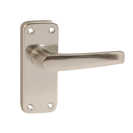 ASEC Stafford Plate Furniture Lever Latch Handle Polished Anodised Aluminium - Click Image to Close