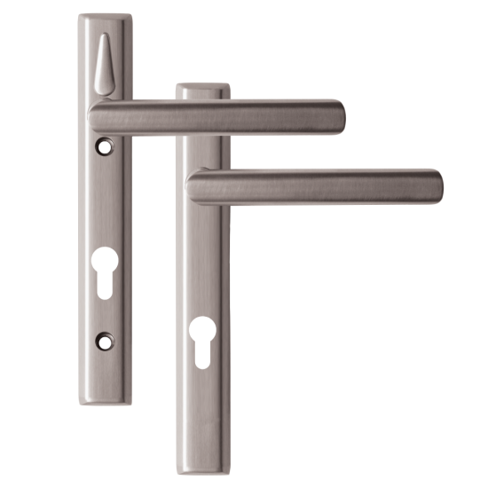LOXTA Stealth Double Locking Lever Handle (Euro External) - 122mm 92PZ Brushed Silver - Click Image to Close