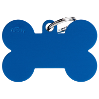 SILCA My Family Bone Shape ID Tag With Split Ring Extra Large Blue