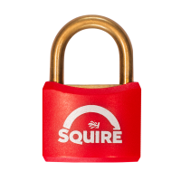 SQUIRE BR40 Open Shackle Brass Padlock With Brass Shackle KA KA (24321) Red