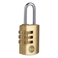 YALE Y150B Brass Open Shackle Combination Padlock 30mm - Pack of 1