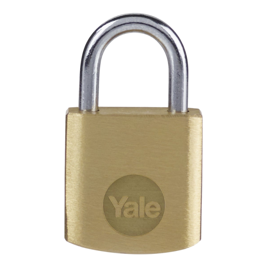YALE Y110B Brass Open Shackle Padlock 30mm Single Keyed To Differ - Click Image to Close
