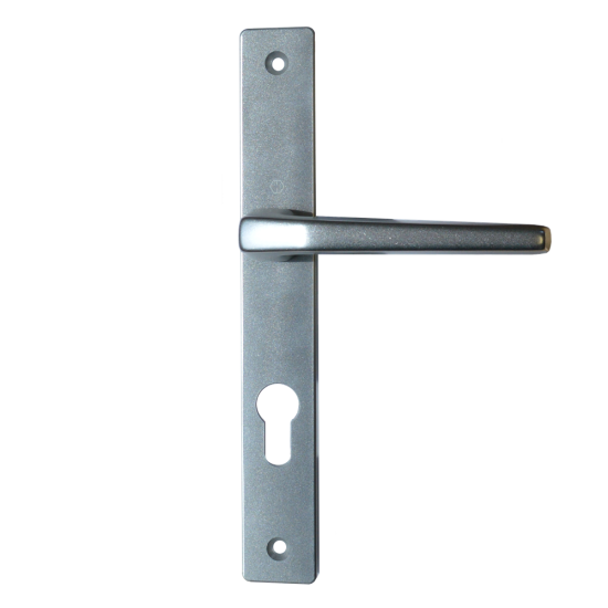 HOPPE Frankfurt UPVC Lever Door Furniture Silver (230mm Plate Length) - Click Image to Close