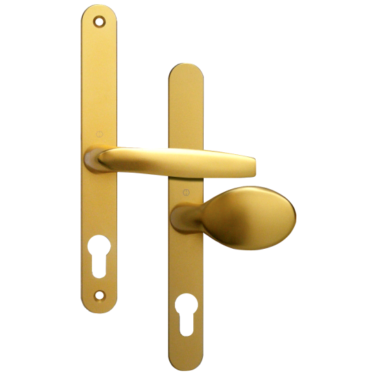 ASEC 68mm Lever Pad UPVC Door Furniture With Snib Polished Gold - Click Image to Close