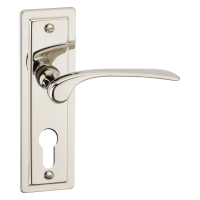 ASEC URBAN New York Euro Lever on Plate Door Furniture Polished Nickel (Visi)